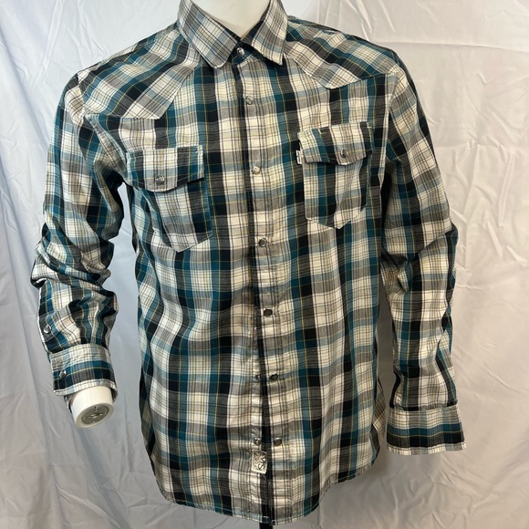LEVIS STRAUSS AND CO. MODERN Men's LONG SLEEVE BUTTON SHIRT SZ Medium - Picture 1 of 12